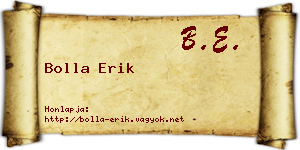 Bolla Erik névjegykártya